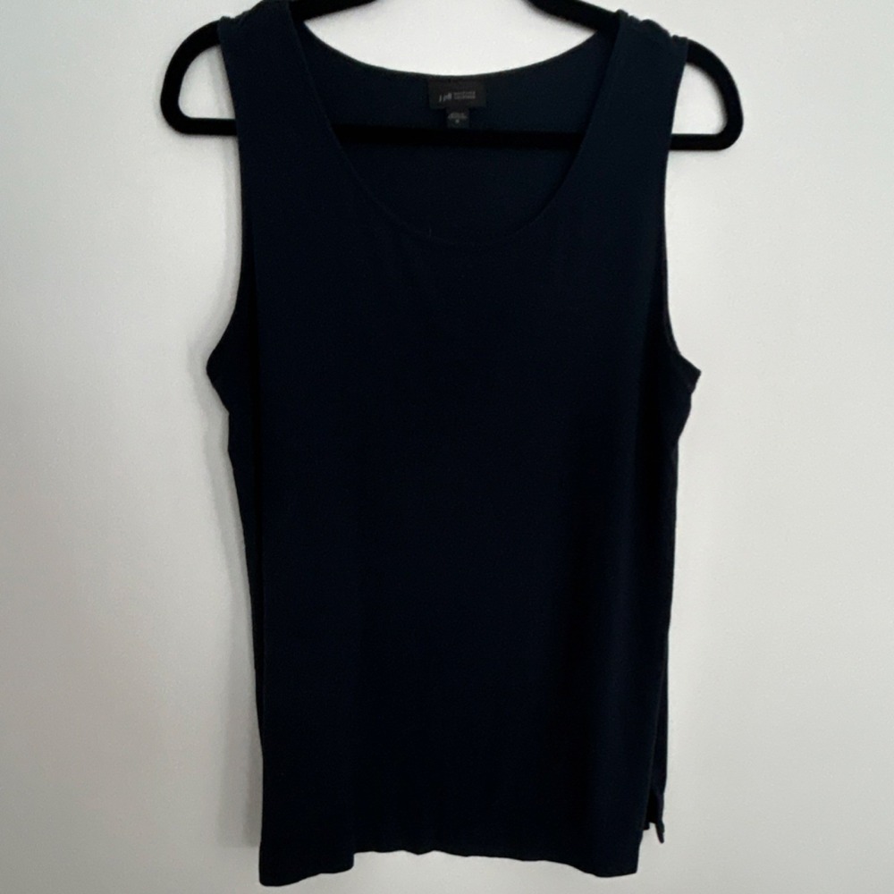 J. Jill Wearever Collection Sleeveless Scoop Neck Tank Top Navy Blue M